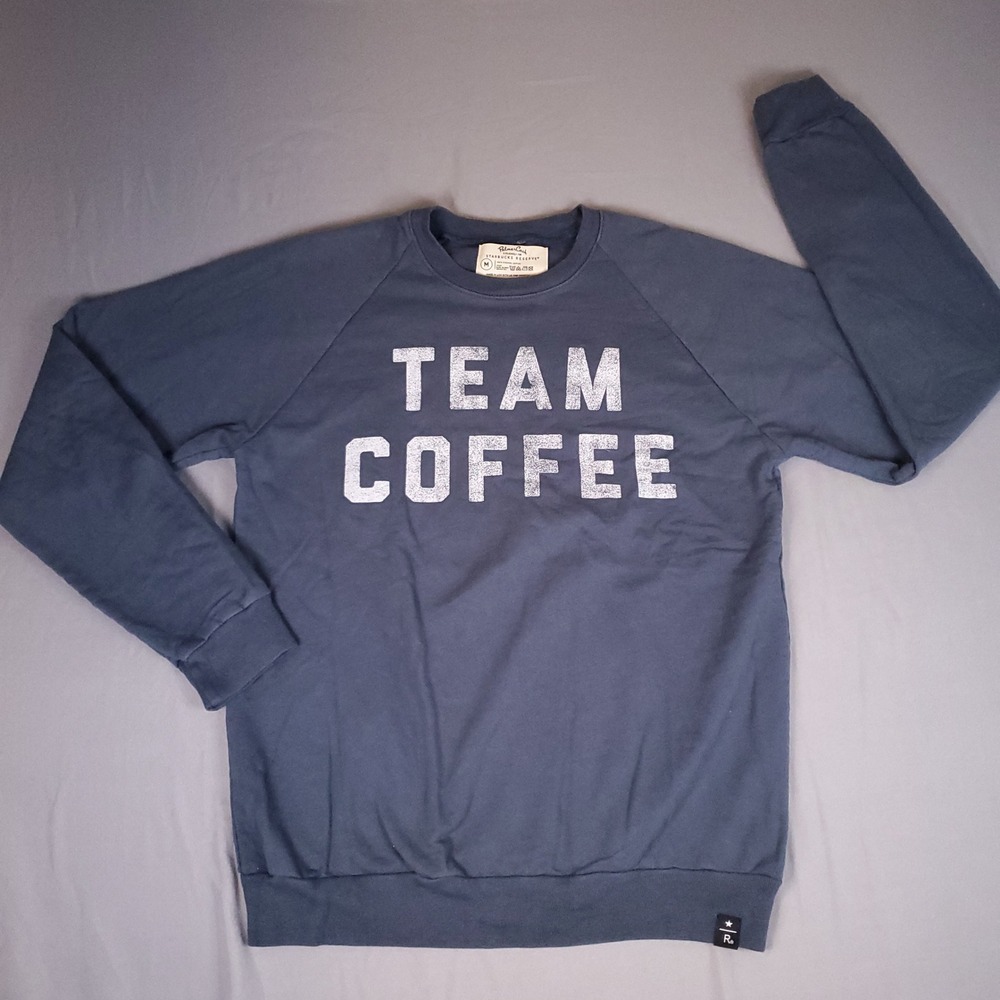Palmer Cash Starbucks Reserve Sweatshirt Mens Medium Team Coffee Blue Raglan USA